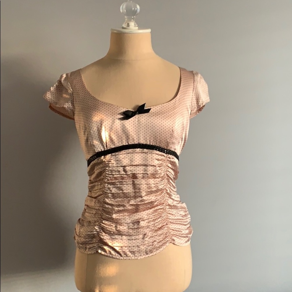 Nannette Lepore light pink/black dots size 2.